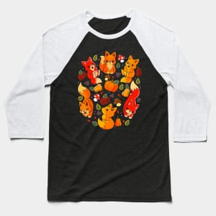 Foxes Autumn Baseball T-Shirt